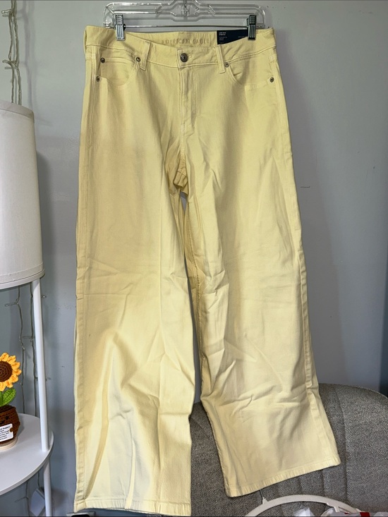 American Eagle Outfitters Denim - AE Dreamy Drape Stretch Low-Rise Ultra Wide Leg Pant - Yellow NWT